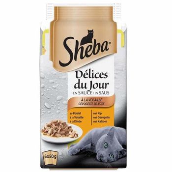 SHEBA D?lices du jour dinde et poulet en sauce 6x50g