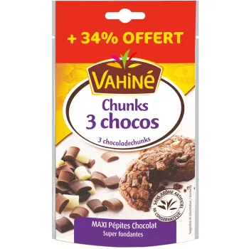 P?pites chocolat chunks aux 3 chocolats VAHINE