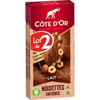 Cote 2x180g bloc lait noisette