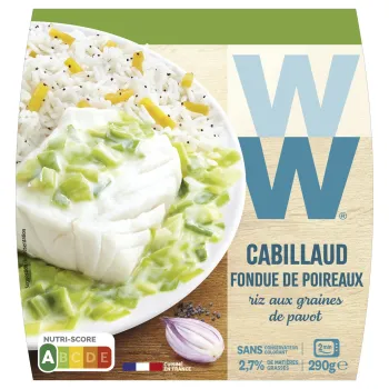 cabillaud fondue de poireaux WW