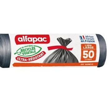 sac poubelle liens alfapac 50l x10