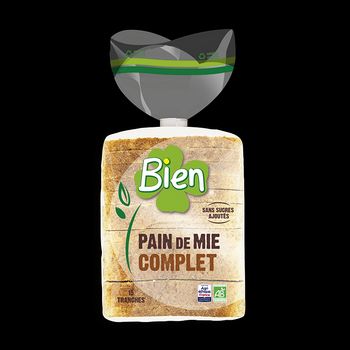 PAIN MIE SANDWICH BIO* COMPLET Sans sucres ajout?s 500G