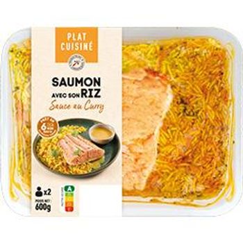 saumon avec son riz sauce au curry