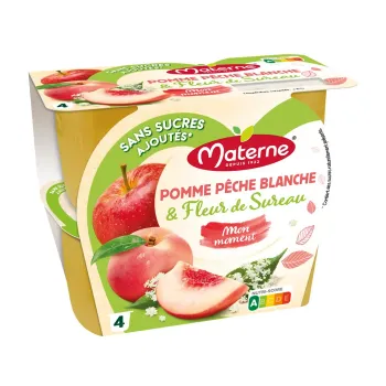 Compote materne pomme p?che blanche