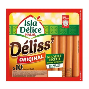 Saucisses halal D?liss' Original knacks ISLA DELICE x10