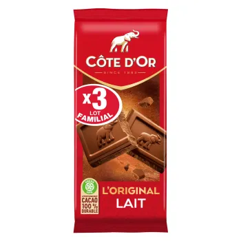 chocolat tablette cote d'or lait x3