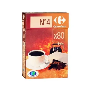 Filtres ? caf? blanc n?4 carrefour essential x 80