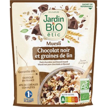 Comparez Muesli chocolat noir et graines de lin