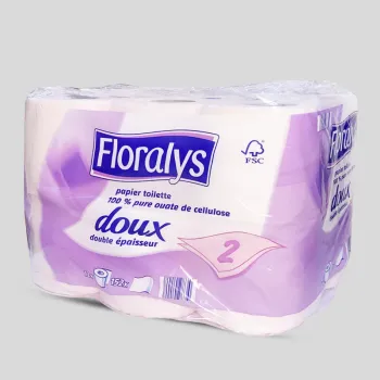 Papier toilette double epaisseur ultra doux Floralys