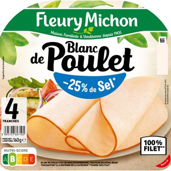 Comparez Blanc de poulet - 25% de sel* - *par rapport ? la 