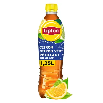 Boisson au th? glac? p?tillant saveur citron et citron vert LIPTON