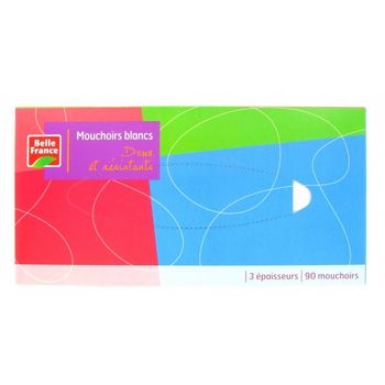 90 mouchoirs blanc belle France 