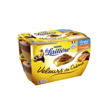 Velours de Cr?me Chocolat au lait, Caramel beurre sal? au sel de Gu?rande