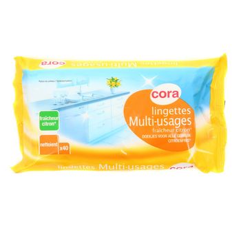 Lingettes Multi-usages fra?cheur citron - CORA
