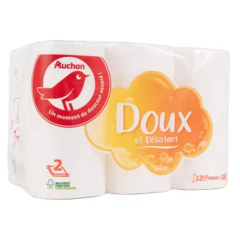 auchan papier toilette blanc? 12 doux et resistant