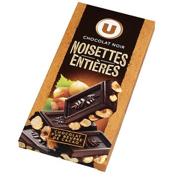 Tablette de chocolat noir et noisettes enti?res