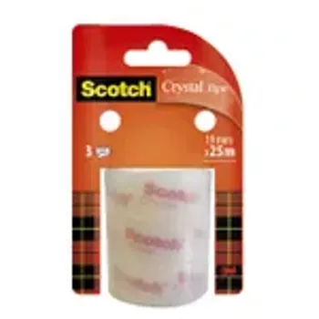 pack de 3 rouleaux - 19 mm x 25 m - Crystal Tape - Scotch