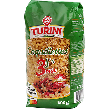 Coquillettes cuisson rapide 3 minutes - 500G - TURINI