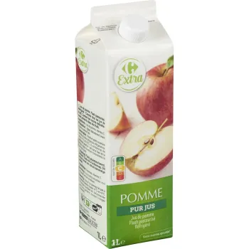Pomme 100% pur jus Jus de pomme Flash pasteuris?. R?frig?r?.