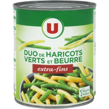 M?lange haricots verts et beurre tr?s fin coup?s