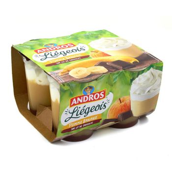 Li?geois Andros pomme/Banane sur lit de chocolat x4