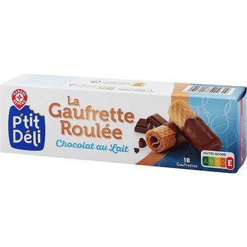 Gaufrette roul?e napp?e de chocolat au lait