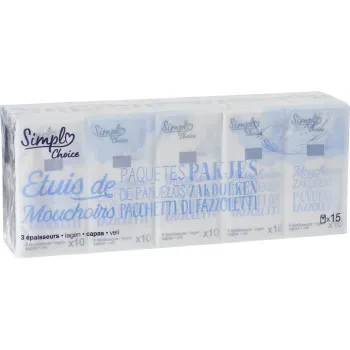 ?tuis de mouchoirs 3 ?paisseurs Simply ?10 etuis