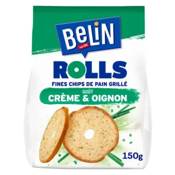 Biscuits ap?ritifs fines chips de pain grill? go?t cr?me et oignon - BELIN
