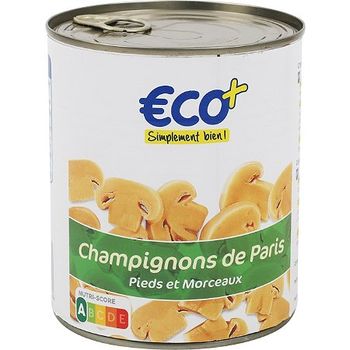 Champignons pieds morceaux 460g eco+