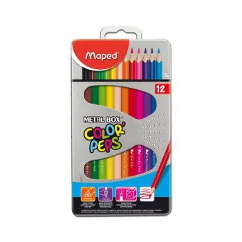 12 crayons de couleur color'peps metal box - MAPED