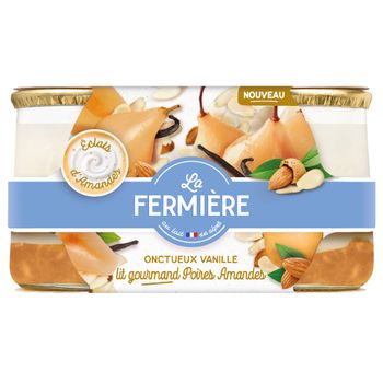 Onctueux vanille lit gourmand poires amandes