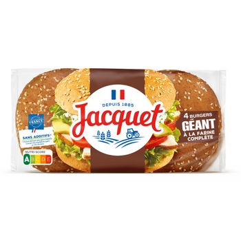 4 Pains burger g?ant ? la farine  compl?te