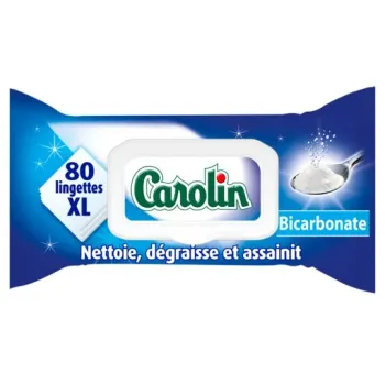 Lingette Multi-Usages Bicarbonate CAROLIN : le paquet de 80