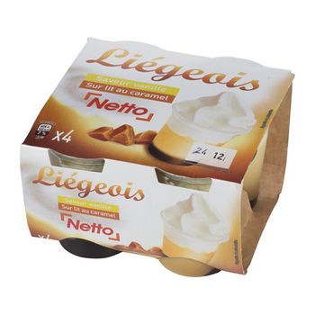 Li?geois saveur vanille sur lit de caramel