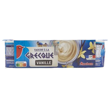 Comparez Auchan yaourt a la grecque vanille 8x125g