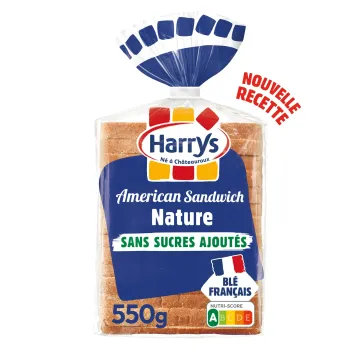 Pain de mie American sandwich nature sans sucres ajout?s sans additifs HARRYS