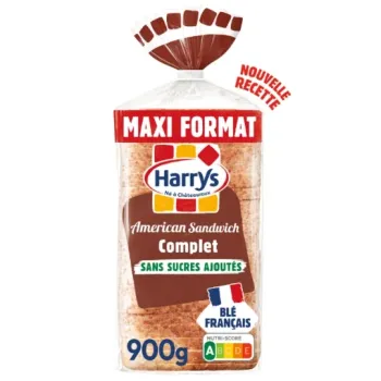 Pain de mie American sandwich complet sans sucres ajout?s - Harrys