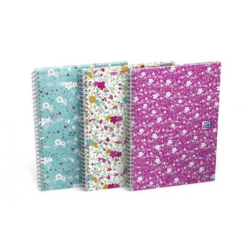 Cahier oxford spirale florale B5 120 pages 