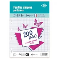 Comparez Feuilles simples perfor?es Grands carreaux  21?29,7 Carrefour