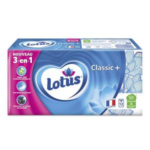 lotus classic+ mouchoir 12 paquet 